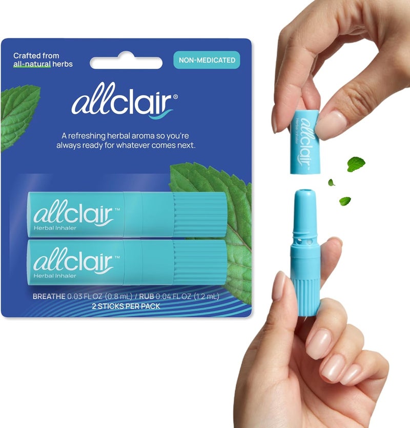 Allclair Nausea Relief Inhaler - Take Control of Motion Sickness, Morning Sickness, Medication, Stress - Fast, Natural, Drug-Free, Non-Drowsy & Portable Travel Essential - Pack of 2 Inhalers - Image 1